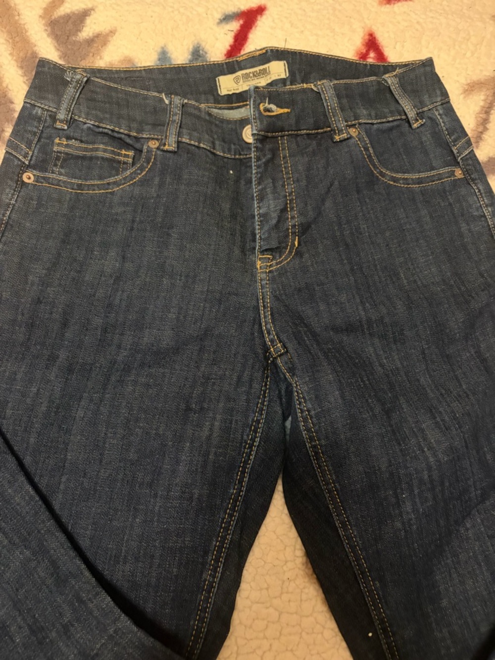 Women's Dark Indigo Boot Cut Jeans with Contrast Pocket Stitching - Picture 4 of 4